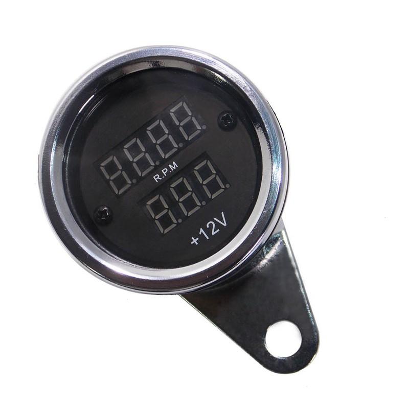 Universal Motorcycle PRM Waterproof LED Digital Tachometer Voltmeter Gauge Combo