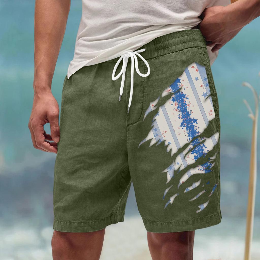 Pánské letní velké ležérní volné sportovní kalhoty plážové šortky