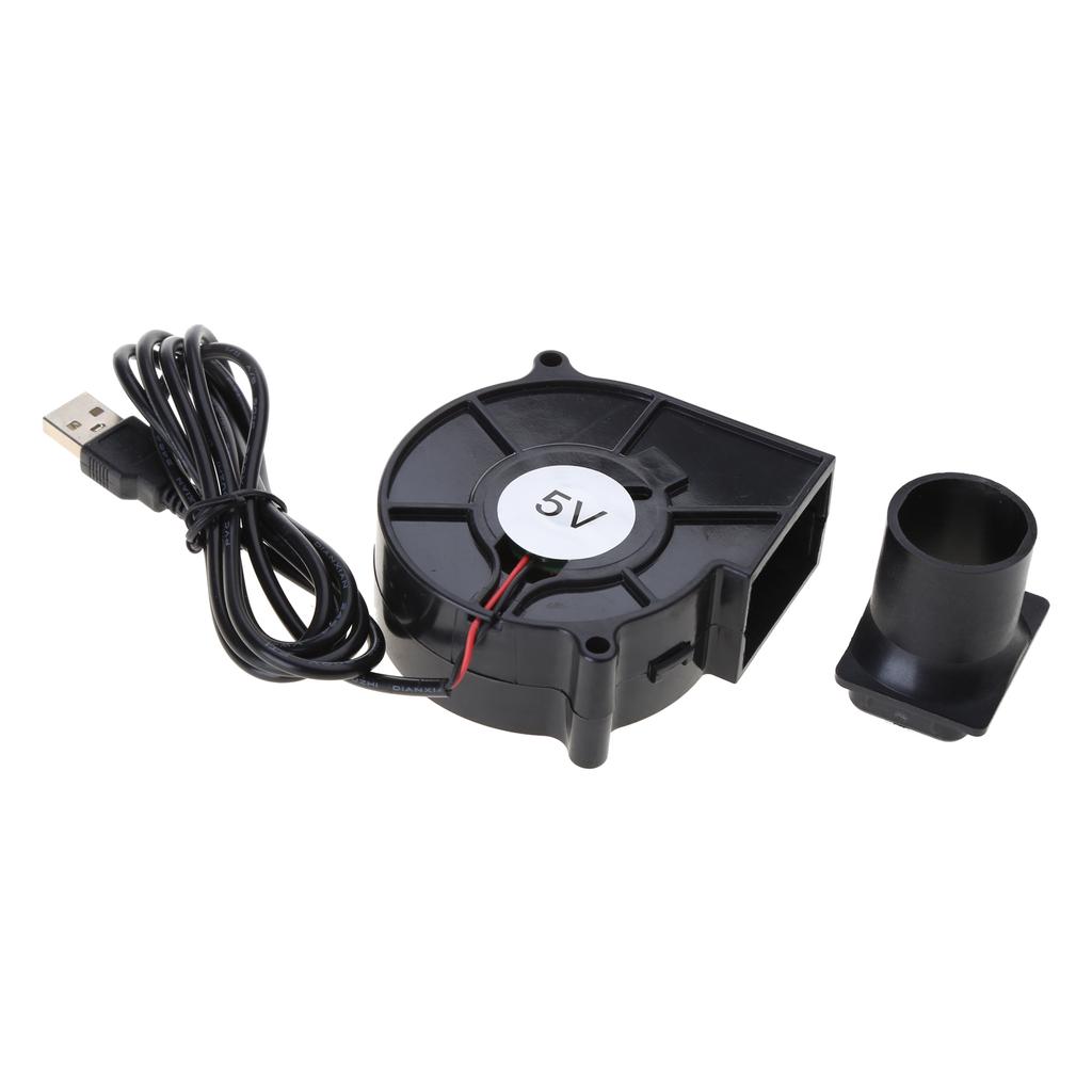 New 7530 5V USB Powered Fan with One Speed Controller- Compact and Quiet Blower for Barbecue and Camping