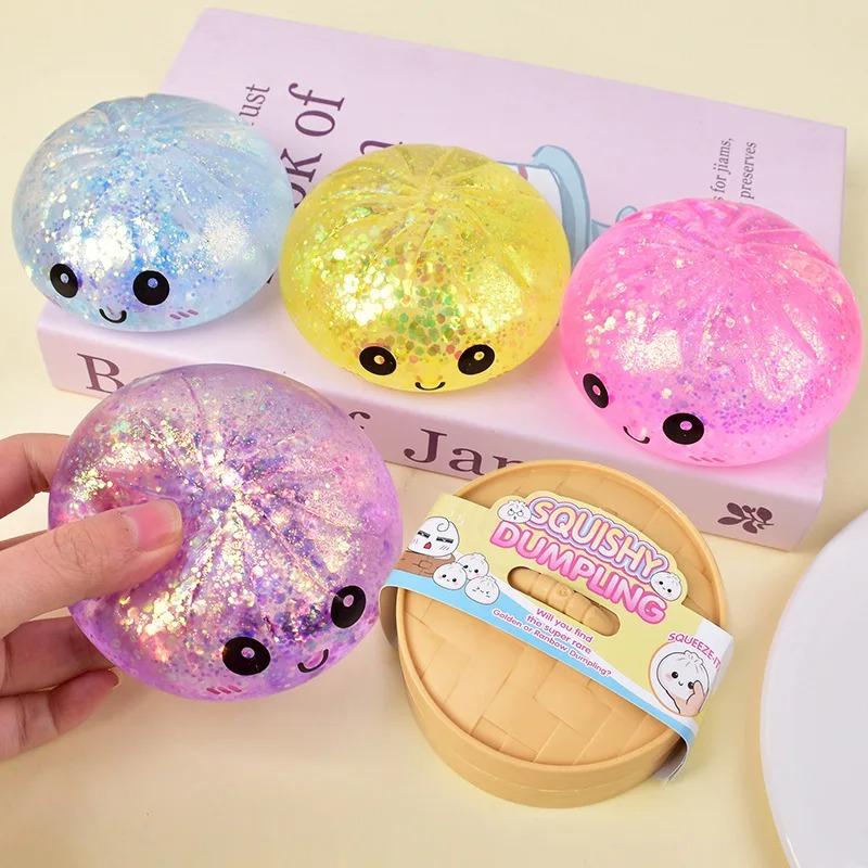 Juguete Squishy de Bollo Brillante Pan Baozi Bollo Caja Misteriosa Comida Colorida Squishy Sensorial Juguete Anti Estrés Bolas para Apretar