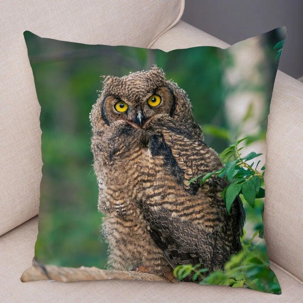 

Наволочка с милыми животными, дикая сова, декоративная наволочка для дивана, домашняя детская комната 40x40cm