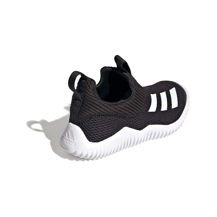 adidas Rapidazen Round Tip Slip Resistant And Breathable Low Top Running Shoes Black White Children Aged 3 7 Years Old FV2607