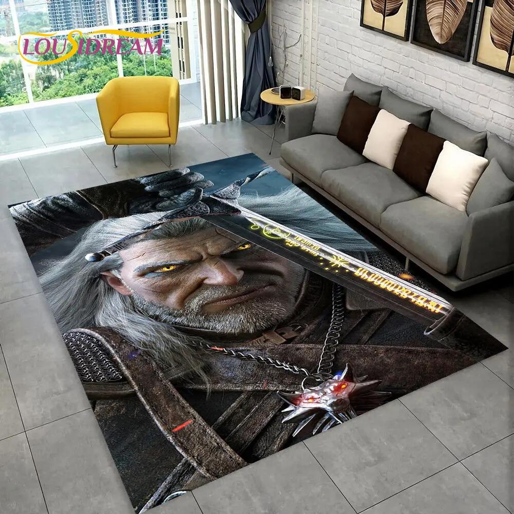 The W-Witcher Game Gamer Anime Area Rug,Carpet Rug for Home Living Room Children's Bedroom Sofa Doormat Decor,Non-slip Floor Mat