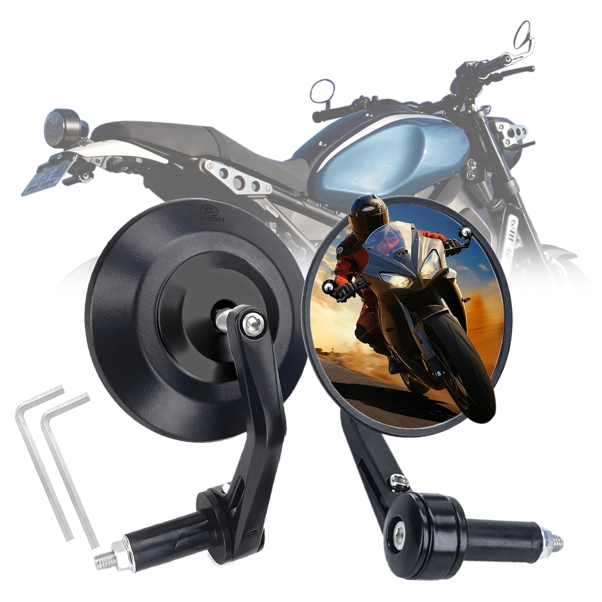 

Зеркала на руль универсальные, Fireyouracing, погодоустойчивые, пара, сертифицированы E-mark, крепление, цвет, совместимы с внедорожниками/скутерами,