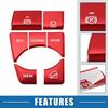 7pcs Car Handbrake Drive Mode Button Cover for Toyota RAV4 19-22 Red