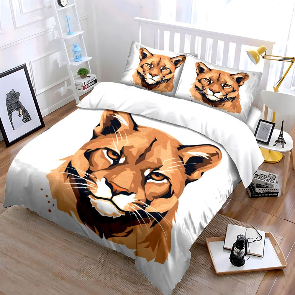 Geometric Mountain Lion Face. Bedding Sets Duvet Cover Sets Duvet Covers Pillowcases(1*Duvet Cover 2*Pillowcases Without Duvet Insert)