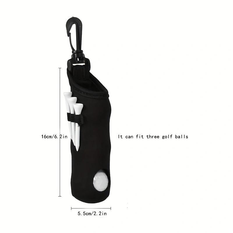 Neoprene Golf Ball Storage Bag - Holds 3 Balls, Portable Golf Ball Protective Pouch for On-the-Go Use