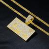 Men's Hip Hop VISA Golden Silvery Card Pendant Necklaces With 5mm 24 Inch Long Chain Credit Card Pendants for Daily Wear Unisex