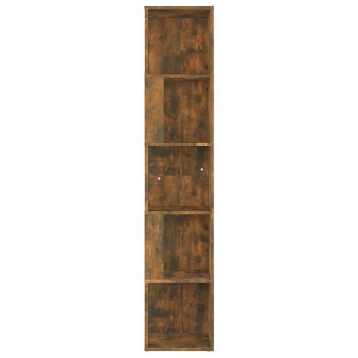 VidaXL Corner Cabinet Smoked Oak 33x33x164.5 Cm Engineered Wood 816026