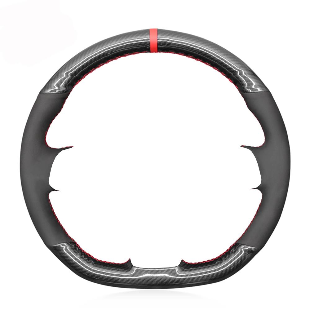 Black Carbon Fiber Suede No-slip Car Steering Wheel Cover for Volkswagen VW Golf 7 GTI T-Roc Passat Variant (R-Line) Up! GTI