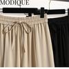 MODIQUE Summer Plus Size Long Elastic Pants Women Loose Straight Casual Female Basic Solid Trousers Wide Leg Pants High Waisted Office Lady