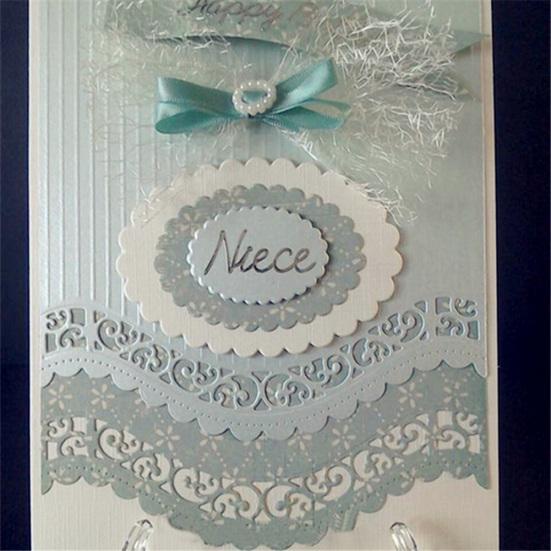 Fustelle in metallo con bordo ondulato fai da te per scrapbooking, carte, album, stencil