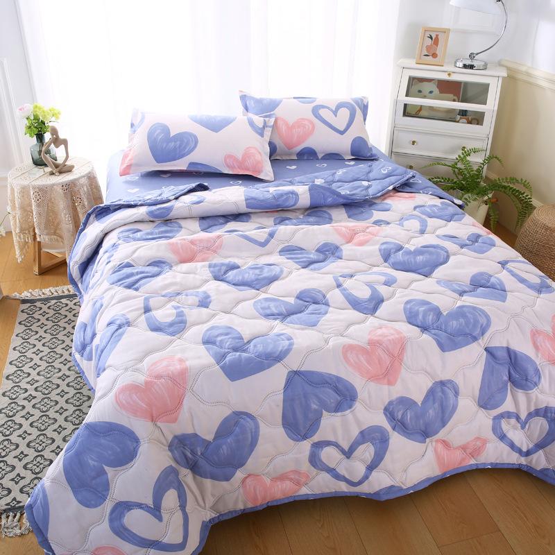 New Printed Quilt Washed Cotton Quilt Summer Thin Quilt Skin Friendly Bedding Air Conditioning Thin Blanket Home Textiles Machine Washable