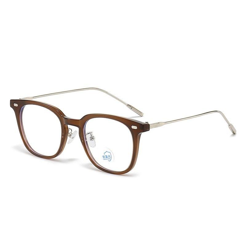 Square Vintage Big Frame Glasses Flat Computer Anti-blue Light Goggles Ladies Decorative Glasses