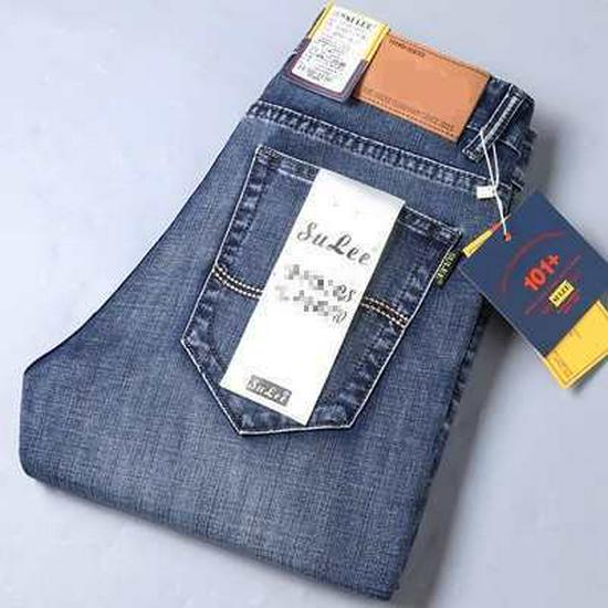 Elastic Men's Jeans: Spring/Summer Straight, Loose, Large Size, Wear-Resistant, Casual Work Pants with Free Shipping