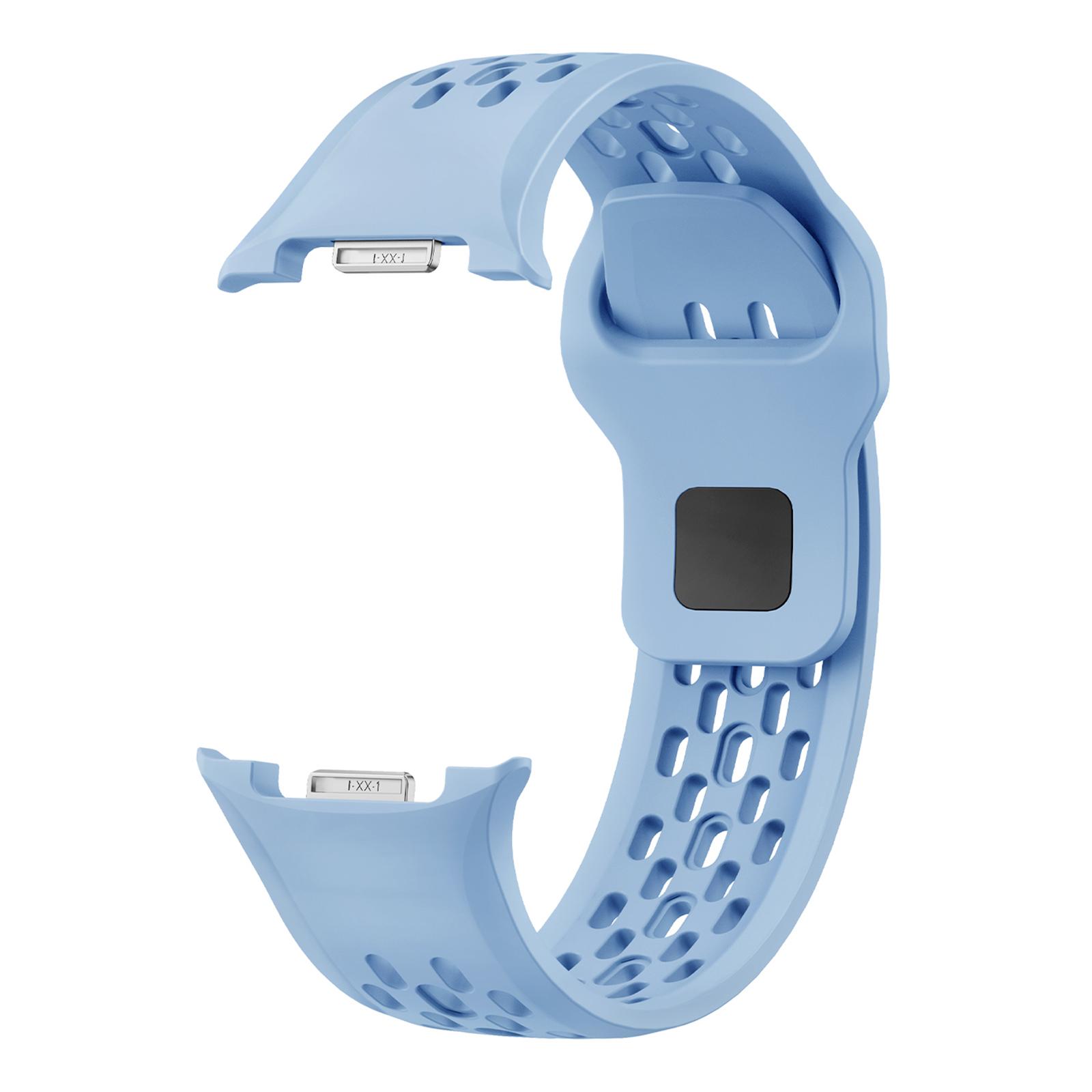 

Replacement Band for Samsung Galaxy Watch8 44mm/40mm/Watch8 Classic 46mm Holes Design Silicone Watch Strap Baby Blue