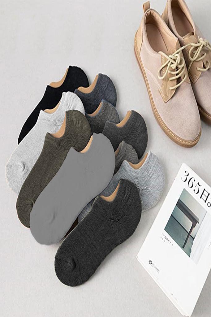 10 Stück nahtlose unsichtbare Bambus-Sneakersocken für Herren, weiche Qualität