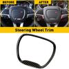 Carbon Fiber Steering Wheel Cover Trim Bezel For Dodge Challenger Charger 2015+