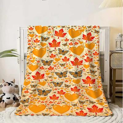 Zottige Überwurfdecke Schule Blätter und Schmetterlinge Dekorative Sofadecken für Bett Schlafzimmer Dekoration Tagesdecke der Warme Winter