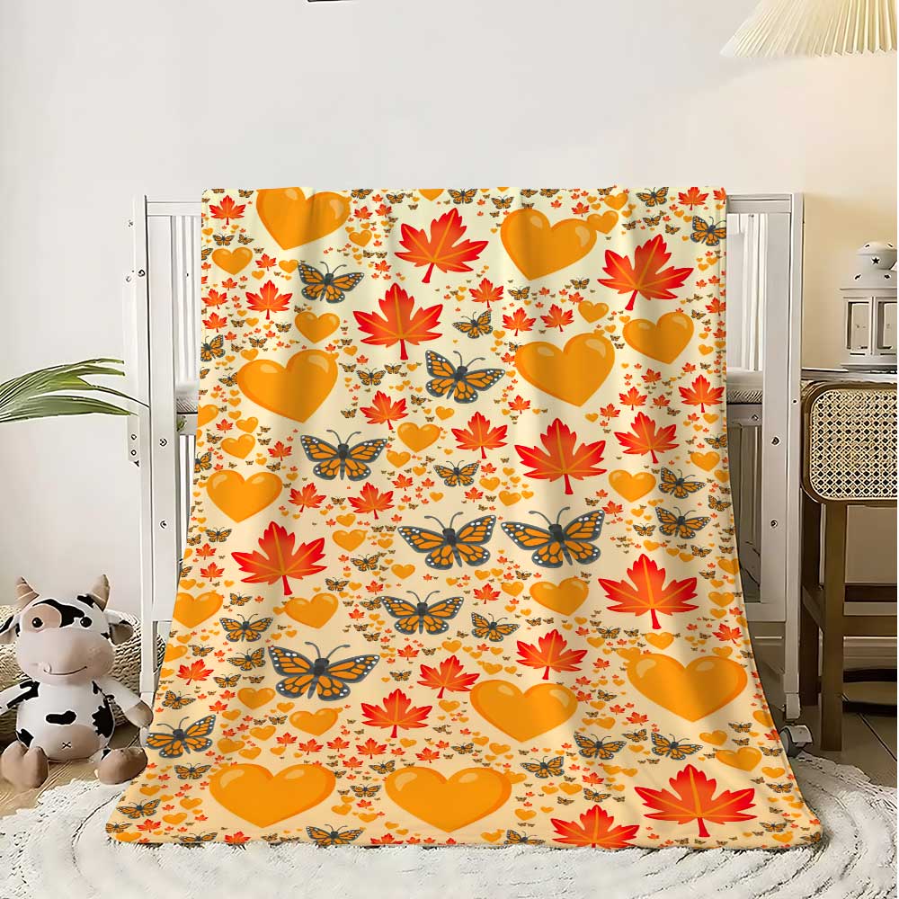 Zottige Überwurfdecke Schule Blätter und Schmetterlinge Dekorative Sofadecken für Bett Schlafzimmer Dekoration Tagesdecke der Warme Winter