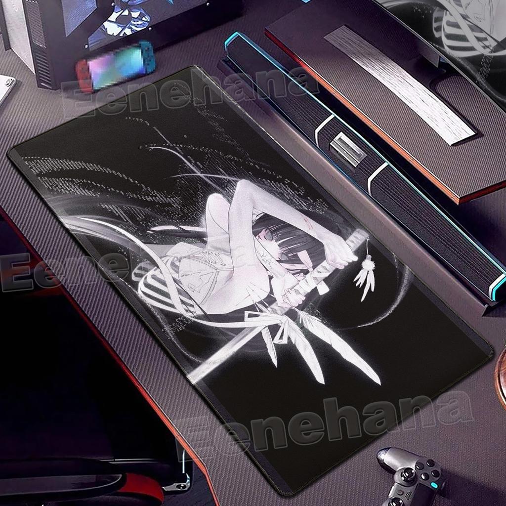 Black White Pretty Girls Mouse Pad Large Playmats PC Gaming Accessories Dark Gothic Rubber Computer Desk Mat Xxl Extended Pads