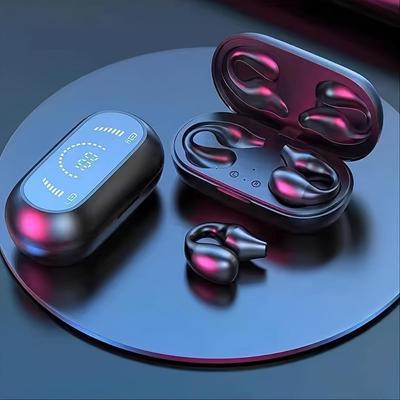 Auricolare wireless Earclip Mini BT per ciclismo, guida e corsa Design a orecchio aperto, display digitale, qualità audio HIFI