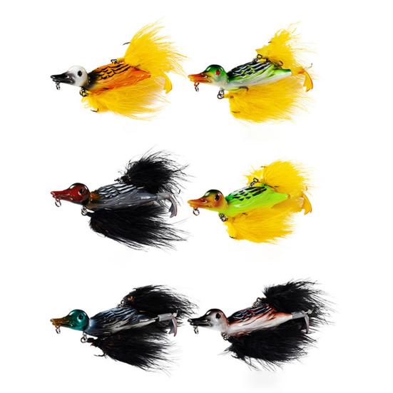 10.5CM/28G Harter Enten-Angelköder mit Federhaken Bewegliche Füße Bionischer Kunstköder Süßwasser Salzwasser Angelzubehör