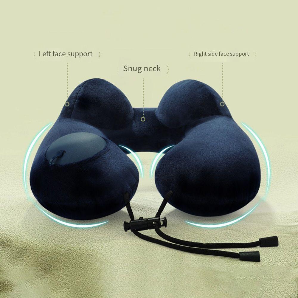 Hand Pressing Inflatable Travel Pillow U-Shaped Neck Support Cushion Neckrest Pad  Tourist
