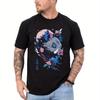 American Retro Men's Courtyard Help Animation Pattern T-shirt Summer New Retro Fashion Men's and Women's Streetwear