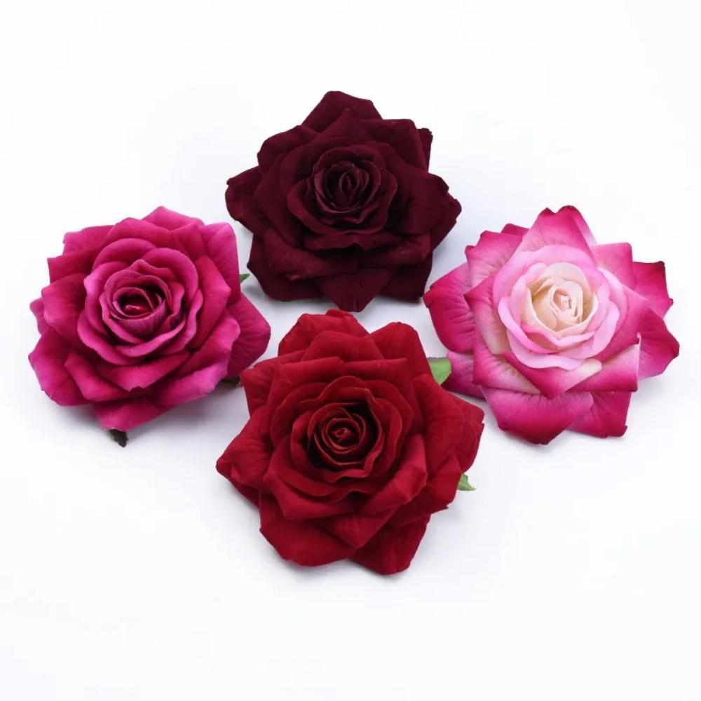 10CM Artificial Roses Flowers DIY Fake Flowers Silk Roses Head  Home Garden Decor