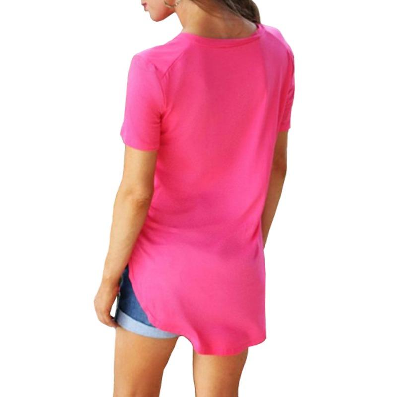 Women's Loose Top Summer Solid Color V-neck Short Sleeved T-shirt for Women Shirt