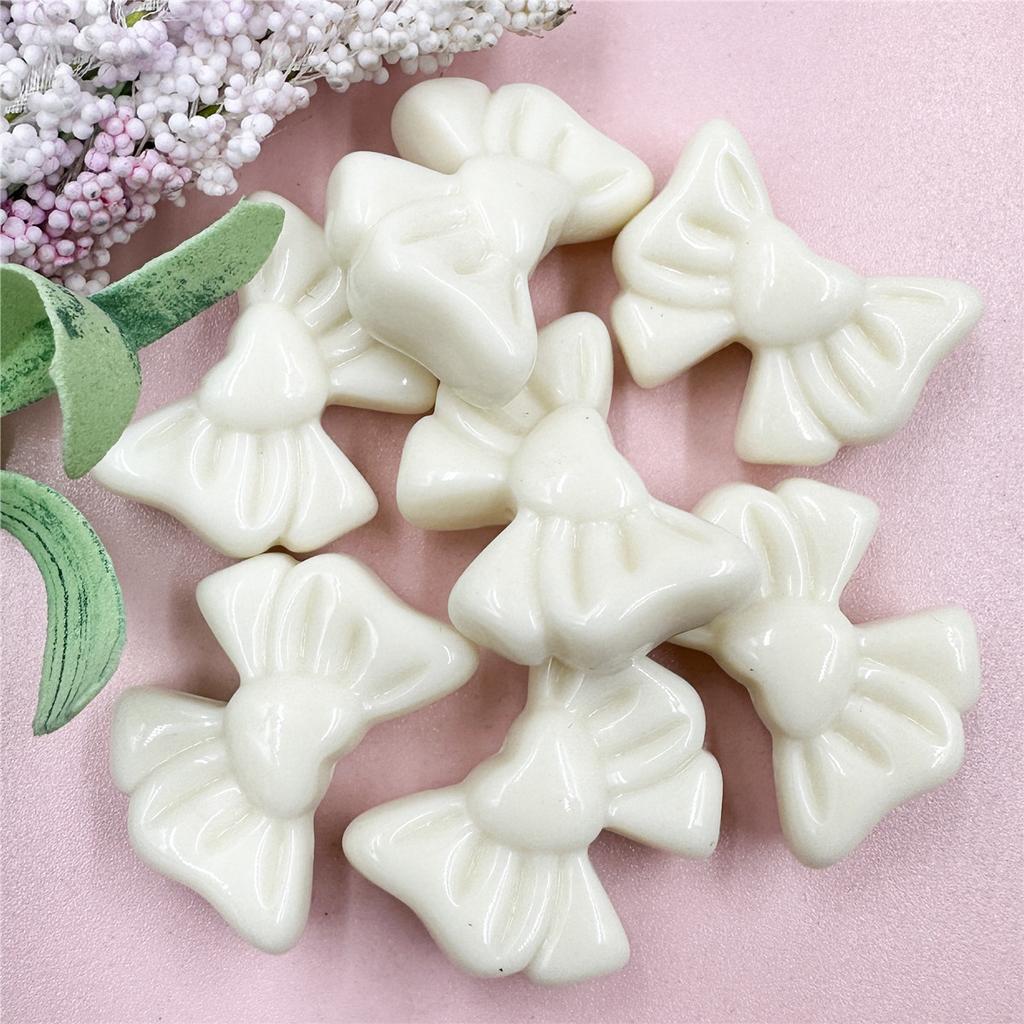 High Quality Bowknot 22.5*28mm For Bracelet Earring Making Acrylic Jewelry Heart Loose Beads DIY Jewelry Accessories 7pcs Solid Color