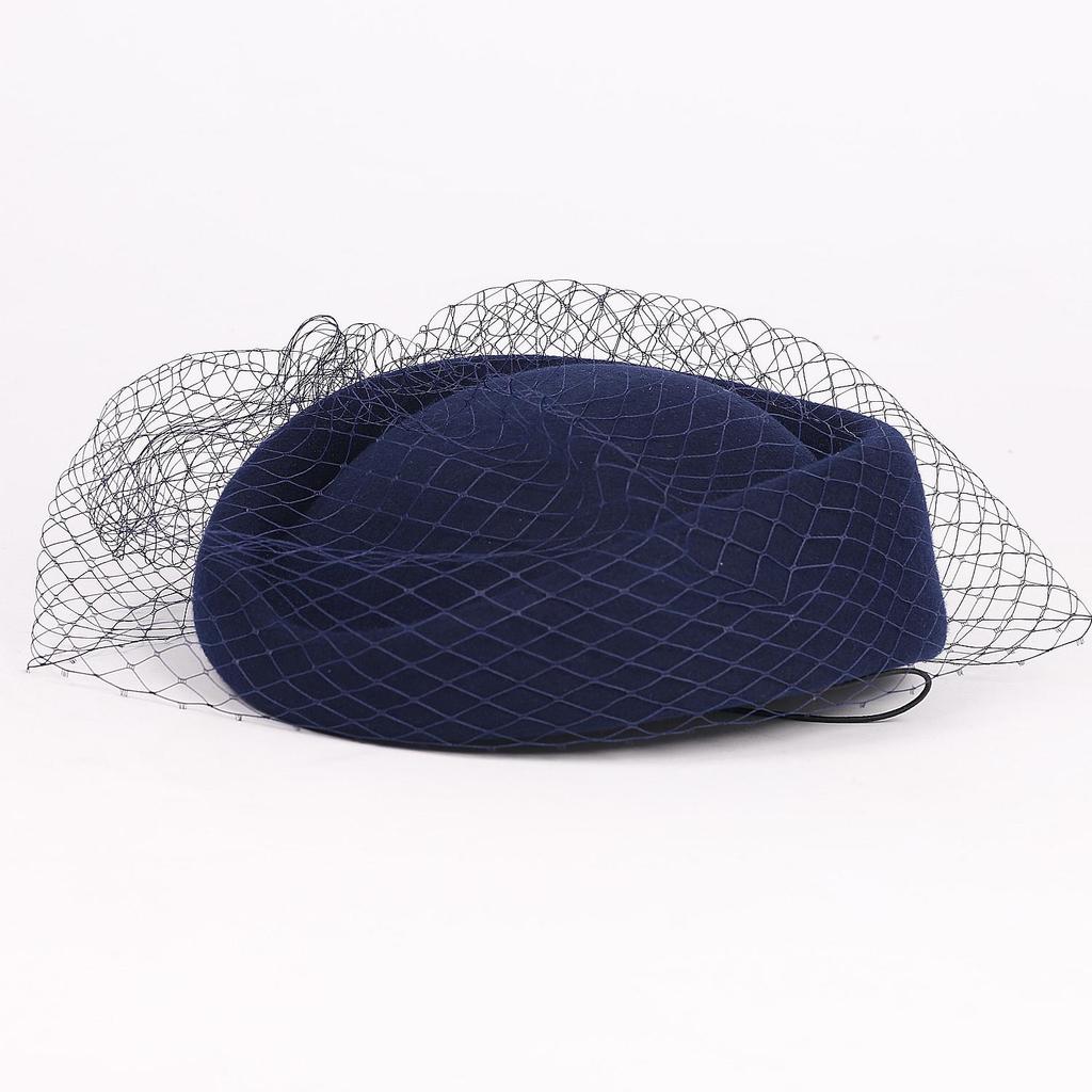 Pălării Fascinator pentru Femei Pălărie Vintage Anii 60 Lână Pălărie Stewardesă Pillbox Pălărie Bază Fascinator Cocktail Lacrimă