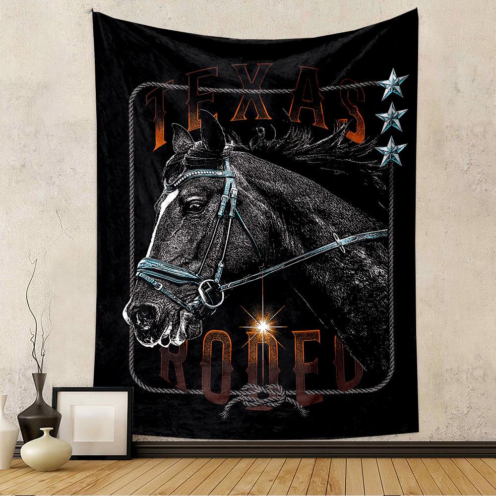 Texas Rodeo Tapestry Wall Hanging, Western Rodeo Event Poster Art, Wild West Wall Decor for Bedroom Living Room Dorm