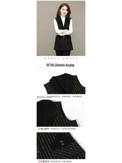 Plus Size Fleece-Lined Vest for Middle-Aged & Elderly Women - Stylish Autumn/Winter Suit Collar