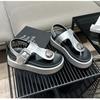 Muffin platform toe sandals women's summer new casual lightweight metal buckle fashion seaside vacation beach shoes