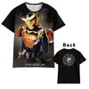 Kamen Rider 3D All Over Print T-Shirt Unisex Crew Neck Short Sleeve Tee Black Smoke Background Masked Rider Graphic Summer Top For Kamen Rider Fans
