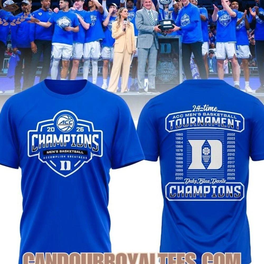 FASTSHIP Blue Devil1 2026 ACC Men’s Basketball Tournament Champions Fans Gift Unisex T-Shirt XXXL