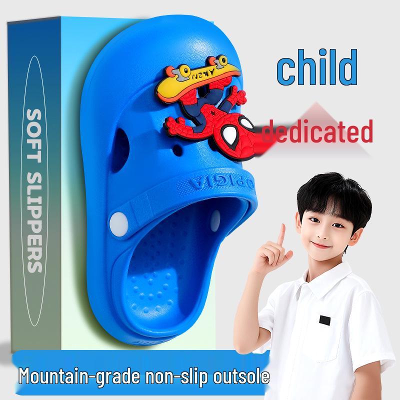 Dětské dřeváky léto 2024: Protiskluzové dvoucestné sandály s tlustou podrážkou pro chlapce - Venkovní oblečení