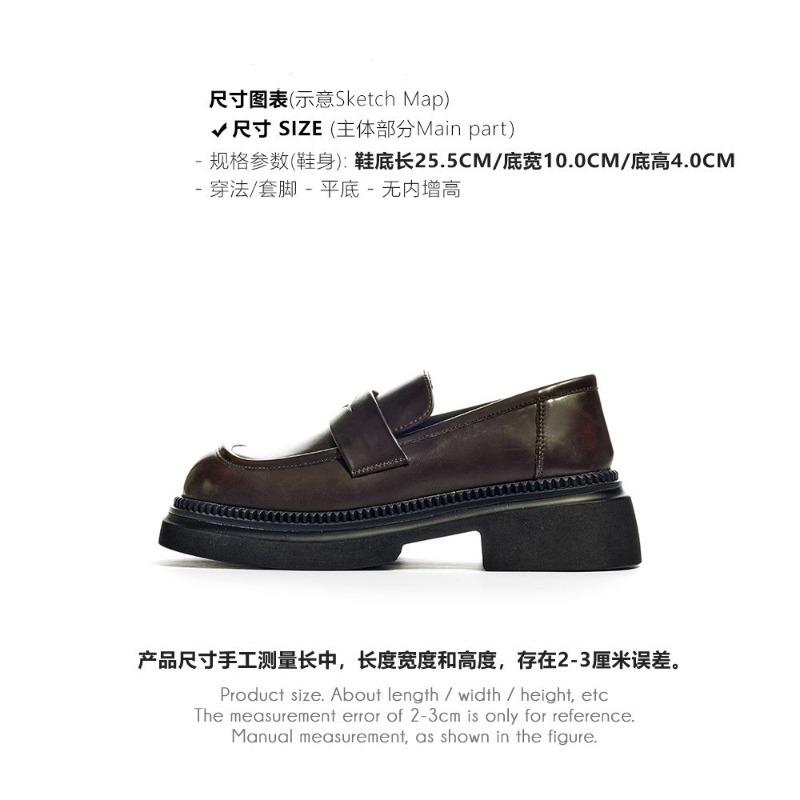 Single shoes, platform women's new spring and autumn one-pedal casual versatile small leather shoes