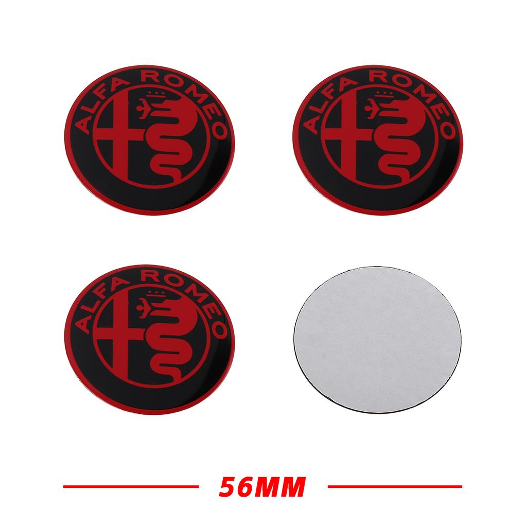 56MM 4Pcs Car Wheel Center Hub Caps Cover Emblem Badge Accessories For Alfa Romeo Giulia Stelvio Giulietta 16 19 147 Mito Tonale