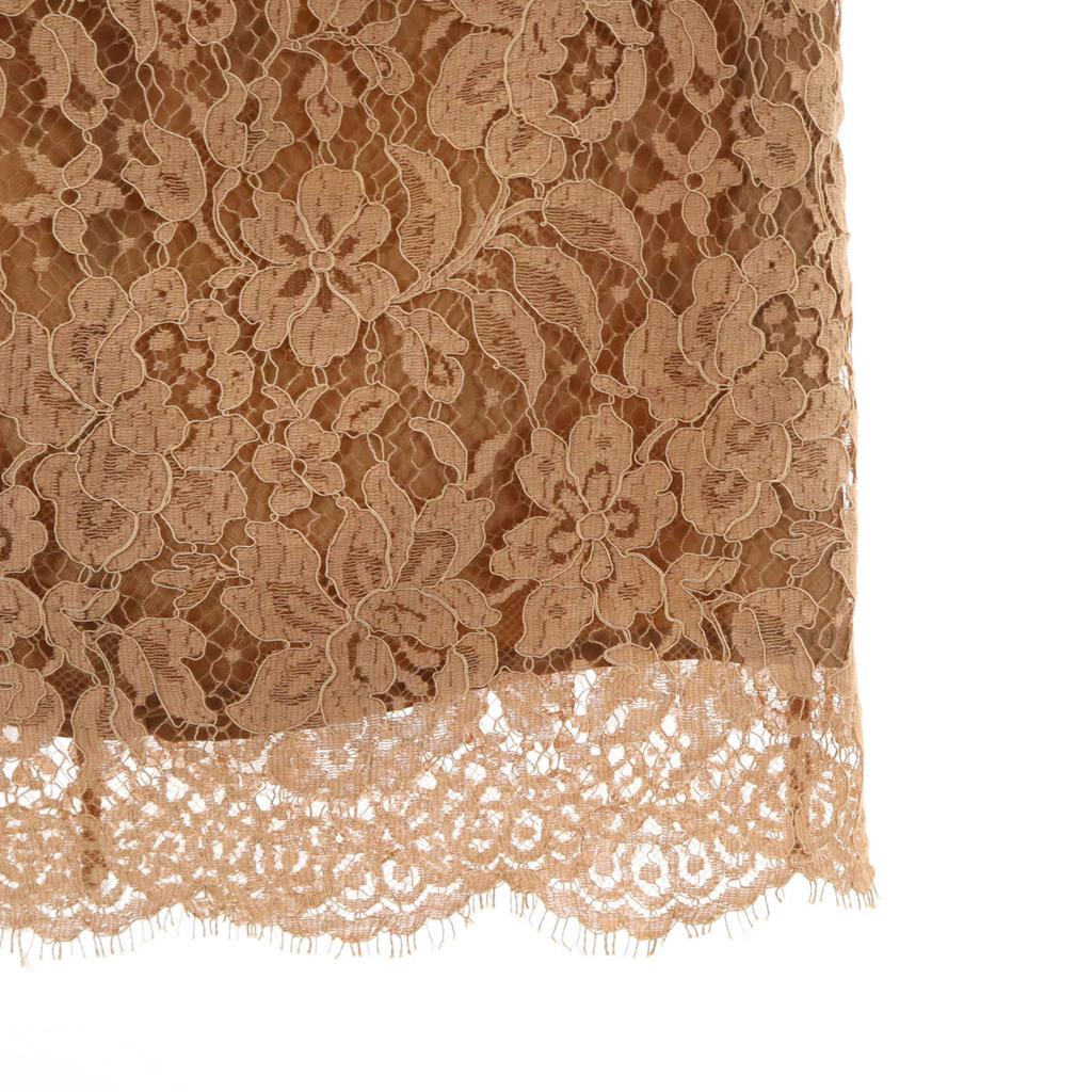 EFFE BEAMS made in Japan Midi length Total race Tight Skirt 38 Brown Women Used