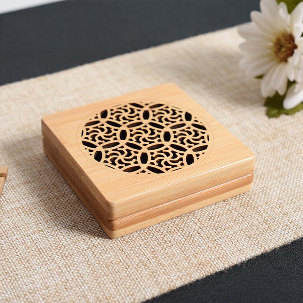 Hollow Carved Yoga Studio Buddhist Desktop Ornament Censer Ash Catcher Home Decor Incense Holder