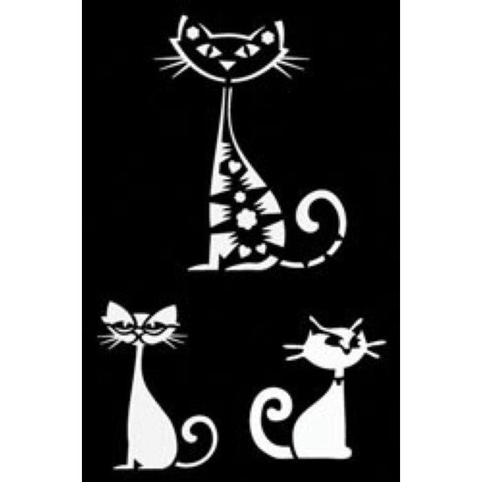 Adhesive Stencil - KI-SIGN - Cat - 12x18 Cm - Repositionable - Multi-supports