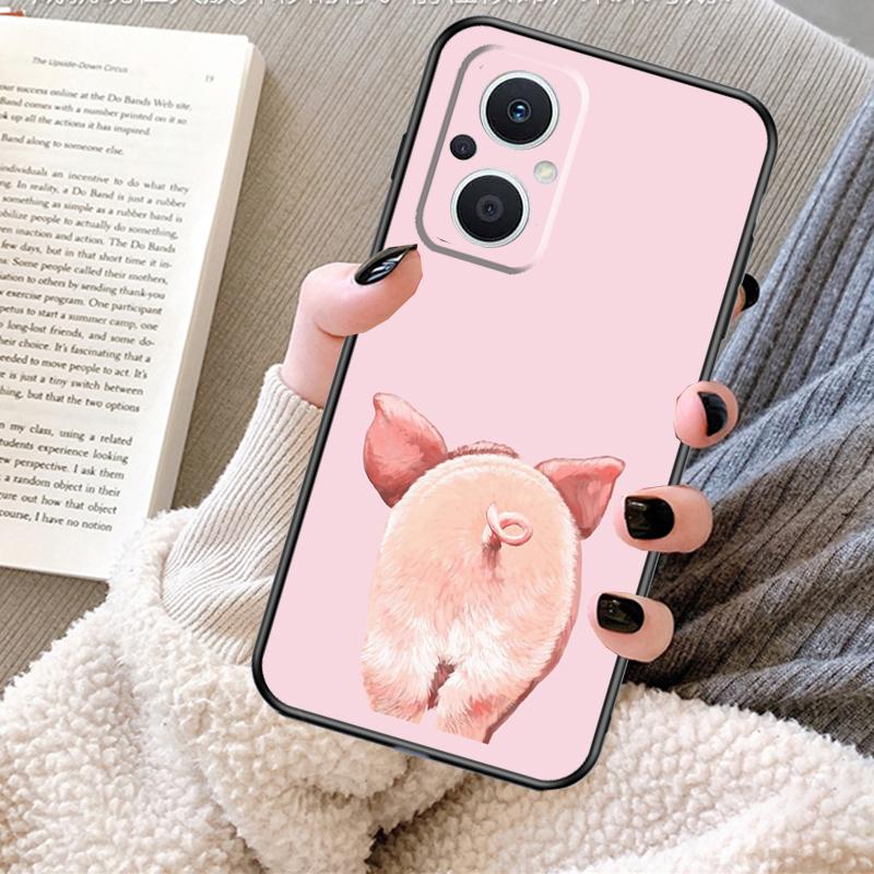Cartoon Pig Case For OPPO Reno 12F 12 13 11 F 8T 7 8 10 Pro OPPO Find X8 X6 Pro X3 X5 Lite Cover Fundas