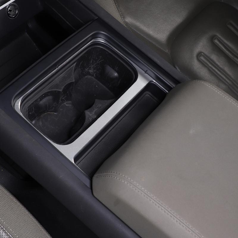 Aluminum Alloy Silver Car Console Water Cup Holder Panel Frame Trim For Land Rover Defender 90 110 130 -2023 Car