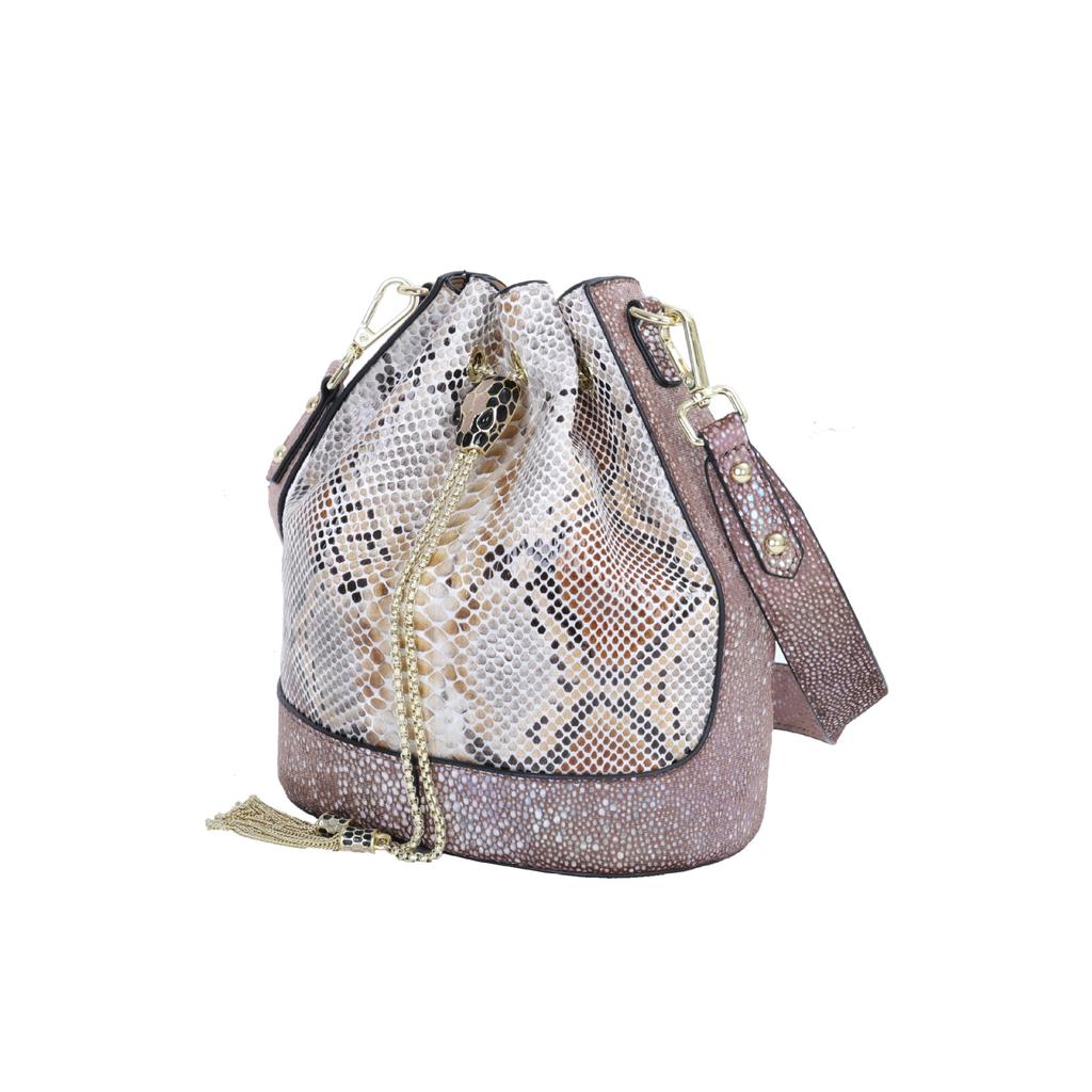 Shoulder Bucket Bag, Atmospheric Mother Shoulder Messenger Bag, Light Luxury Temperament, Snake Pattern, Child And Mother Bag Tide