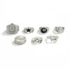 IngeSight.Z HipHop Punk Creative Silver Color Pentagram Poker Finger Rings Men Goth Irregular Stack Ring Trend Jewelry Accessory