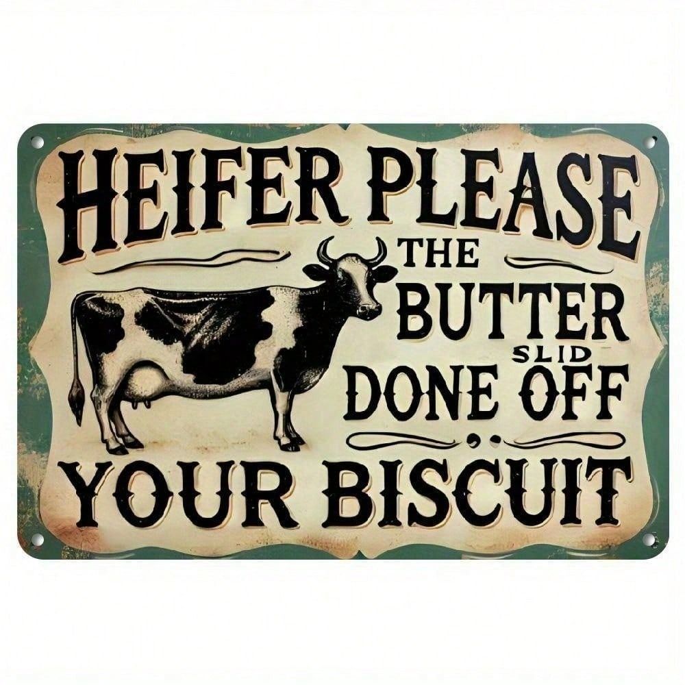 Metal Poster Cow Farm Rustic Vintage Wall Art For Home