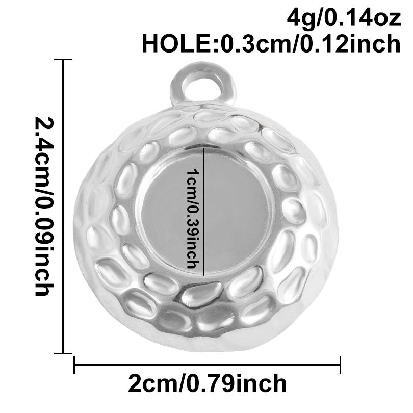 6pcs Stainless Steel Blank Tray Pendant For Decoration Geometry Cabochon Settings Base Charms DIY Handmade Materials Accessories